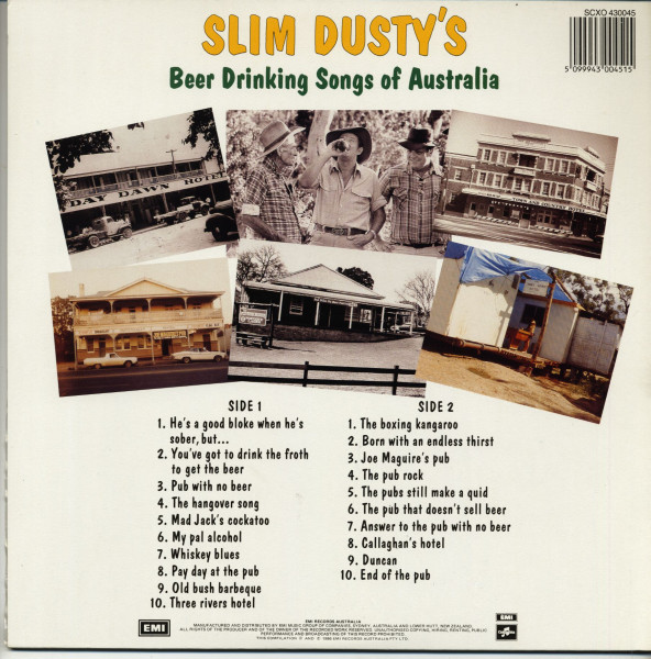 Slim Dusty's Beer Drinking Songs Of Australia (LP)