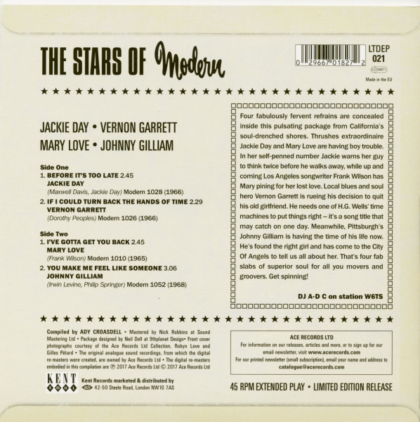 The Stars Of Modern - California Soul Classics (7inch, EP)