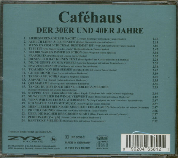 3. Bild von Various: Caféhaus Der 30er Und 40er Jahre (CD)