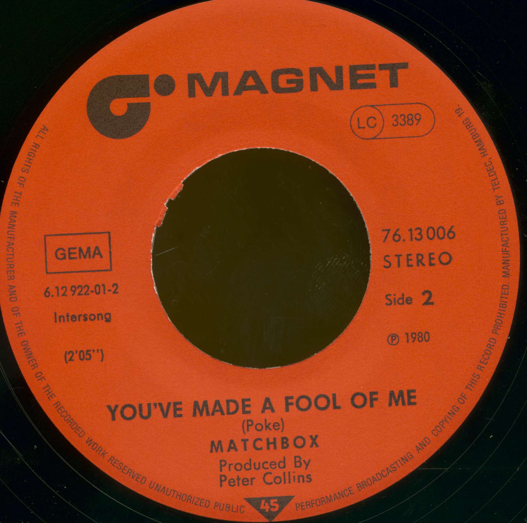 Matchbox - When You Ask About Love - You've Made A Fool Of Me (7inch,1