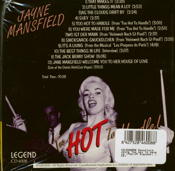 3. Bild von Jayne Mansfield: Too Hot To Handle (Pop-UP Digipak) (CD)