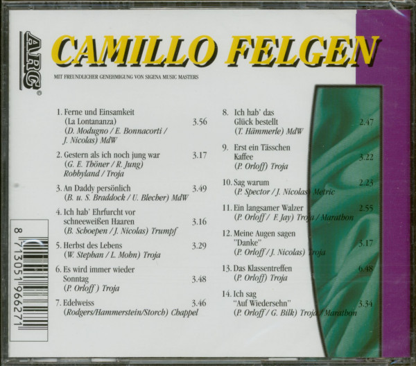 3. Bild von Camillo Felgen: Solo Schlager (CD)
