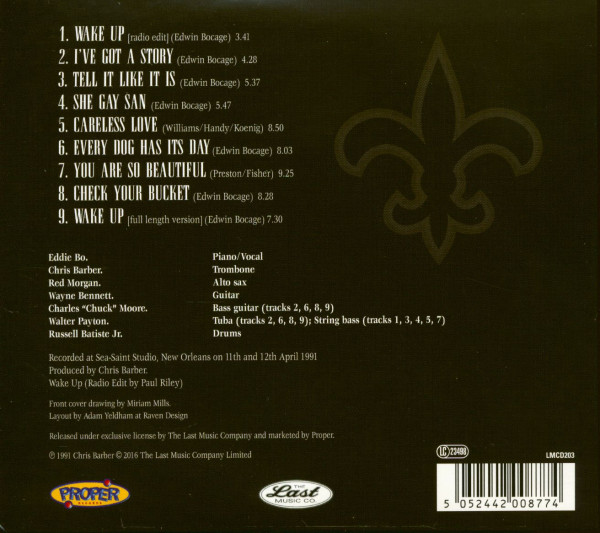 Eddie Bo & Chris Barber - The 1991 Sea-Saint Sessions (CD)
