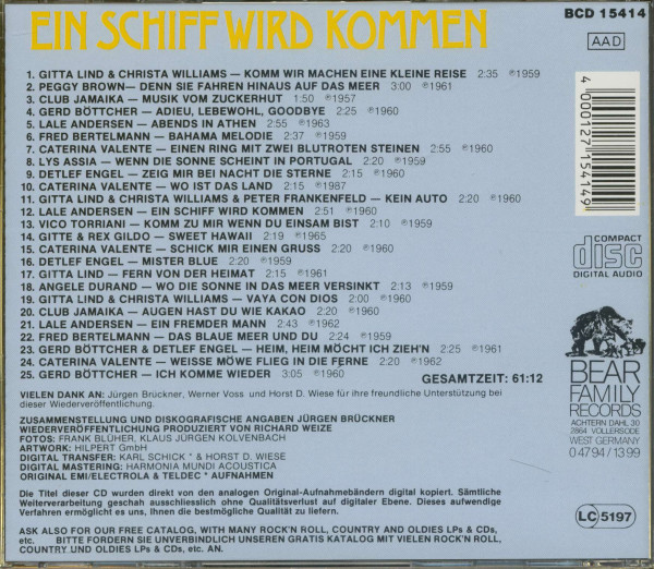 Ein Schiff wird kommen (CD)