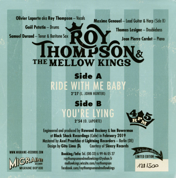Ride With Me Baby - You're Lying (7inch, 45rpm, PS, Ltd.)