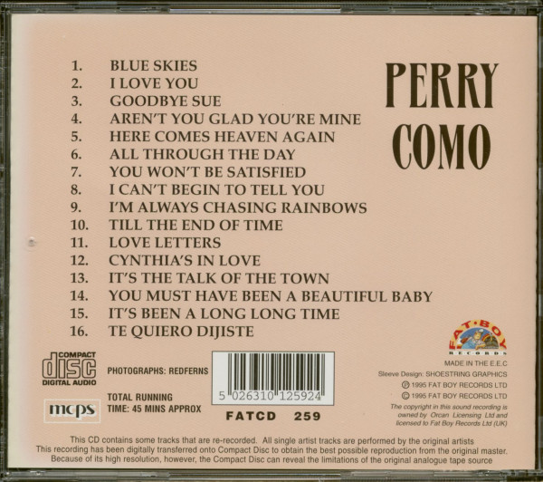 3. Bild von Perry Como: Till The End Of Time - Live Recording (CD)