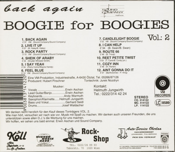 Boogie For Boogies Vol.2 - Back Again (CD)