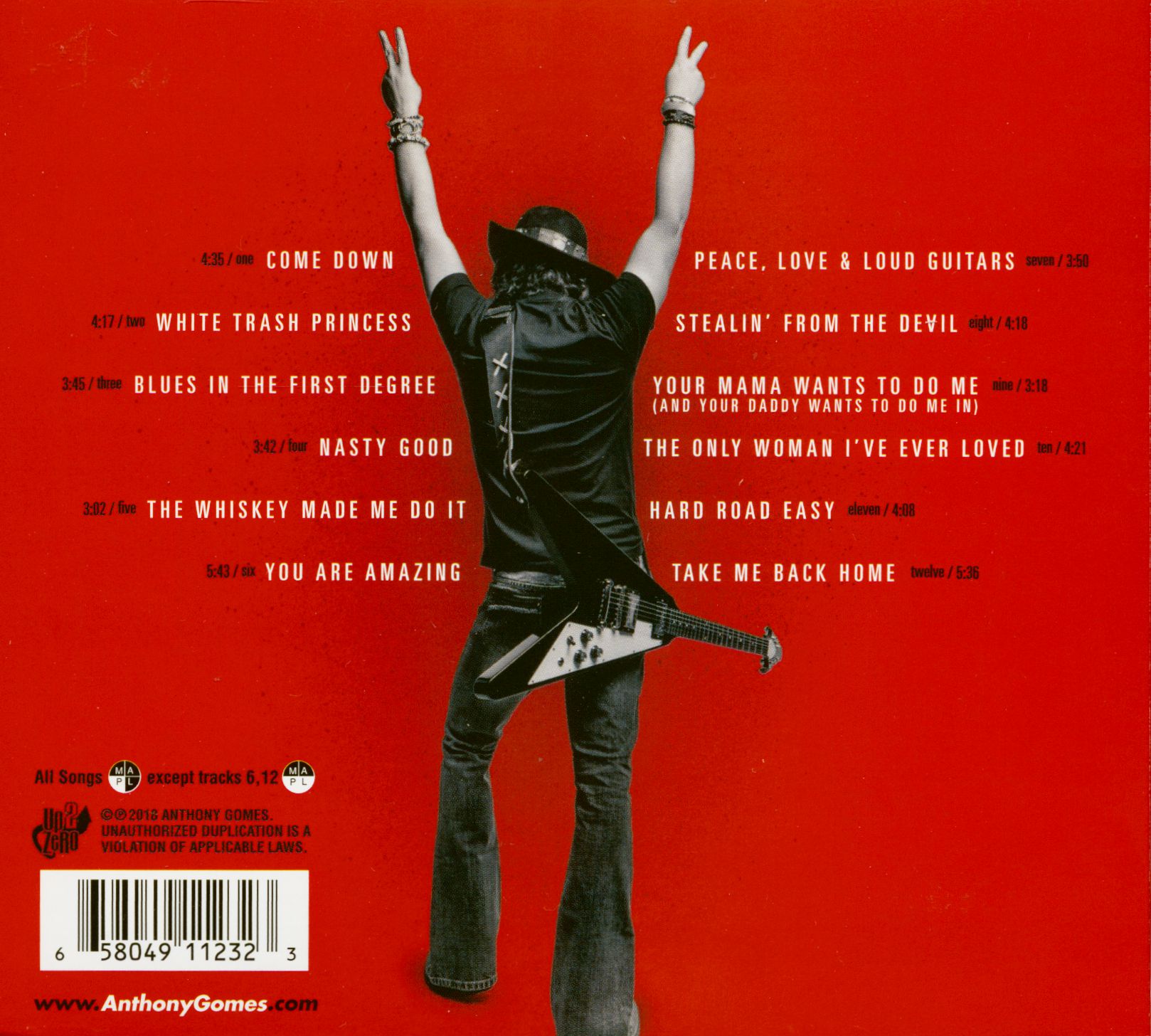 Anthony Gomes CD Peace, Love & Loud Guitars (CD) Bear Family Records