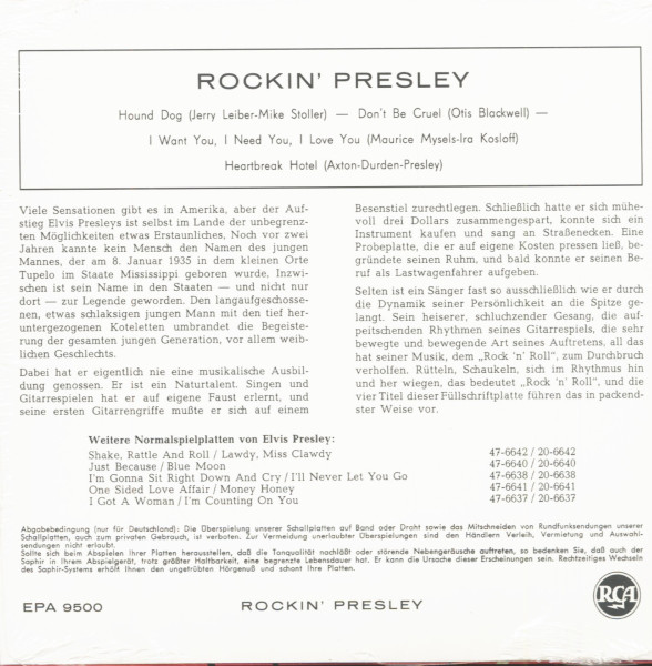 Rockin' Presley (Limited Edition) (Cream Vinyl) (7inch, EP, 45rpm)