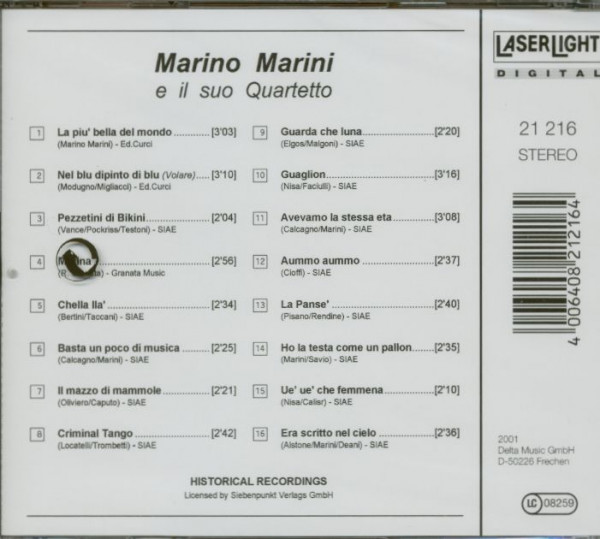 Marino Marini & Suo Quarteto (CD)