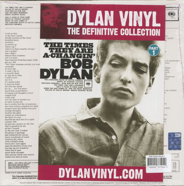 The Times They Are A Changin' (LP, 180g Vinyl)