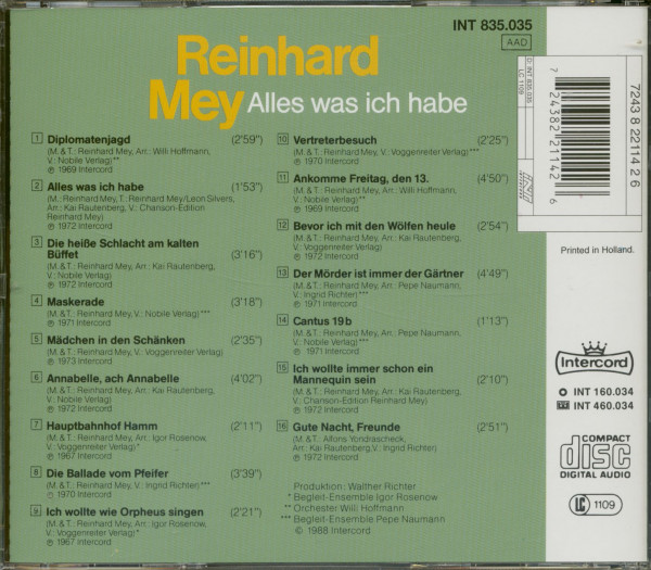 3. Bild von Reinhard Mey: Alles was ich habe - Die 16 großen Chansons