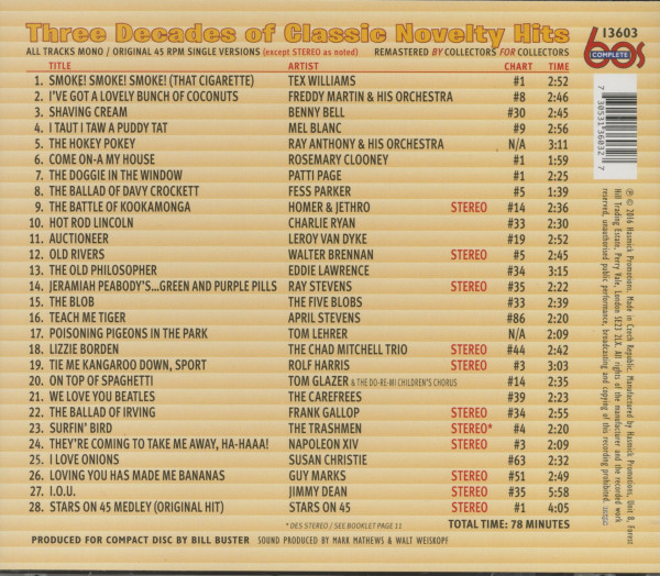 3. Bild von Various: Three Decades of Classic Novelty Hits (CD)