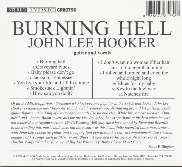 Burning Hell (Bluesville Acoustic Sounds Series) (CD)