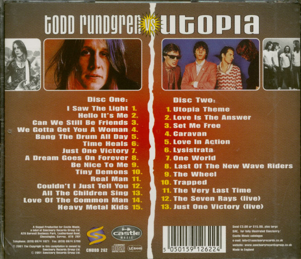 3. Bild von Todd Rundgren & Utopia: Todd Rungren vs Utopia - Their Greatest Hits (2-CD)