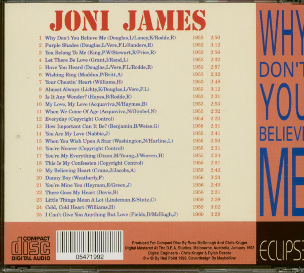 Why Don't You Believe Me (CD)