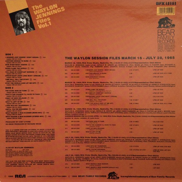 The Waylon Jennings Files, Vol.1 (LP)