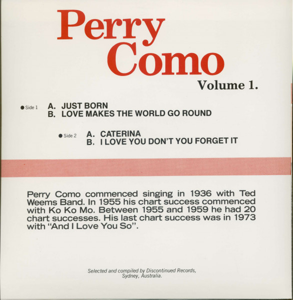 Perry Como - Volume 1. (7inch EP, SC, PS)