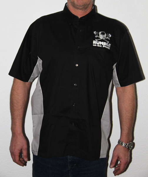 Rumble Worker Shirt, black, white print, size L