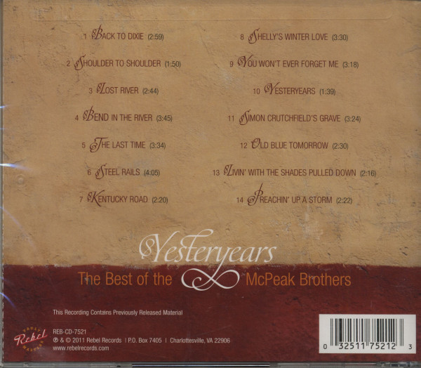 Yesteryears - The Best Of The McPeak Brothers (CD)