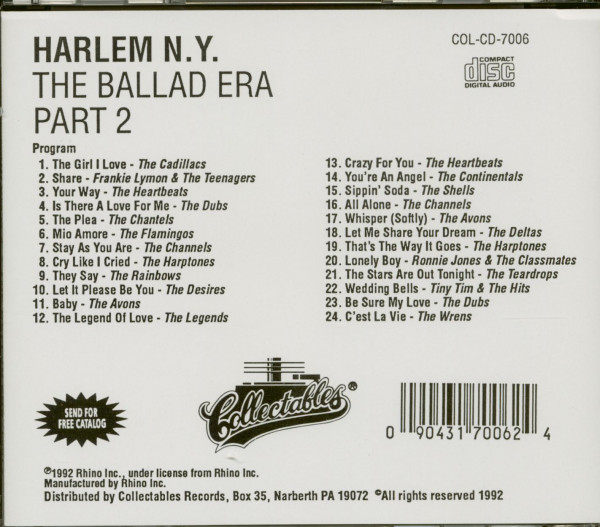 Harlem New York - The Ballad Era Vol.2 (CD)
