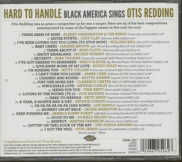 Hard To Handle - Black America Sings Otis Redding