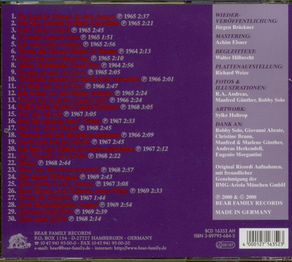 3. Bild von Bobby Solo: Du hast ja Tränen in den Augen (CD)