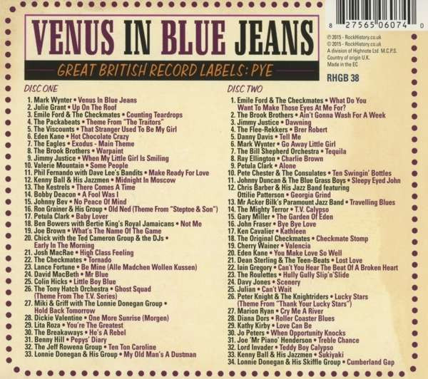 Venus In Blue Jeans: Great British Labels: Pye (2-CD)