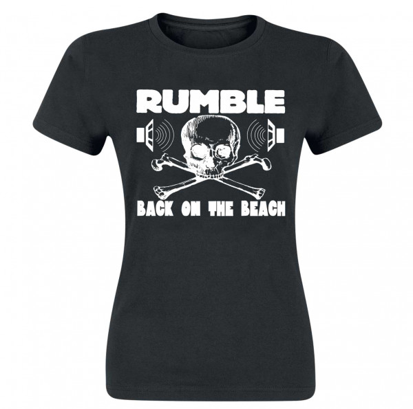 Rumble Girlie Shirt, black, white print, size M Rumble Girlie Shirt, black, white print, size M