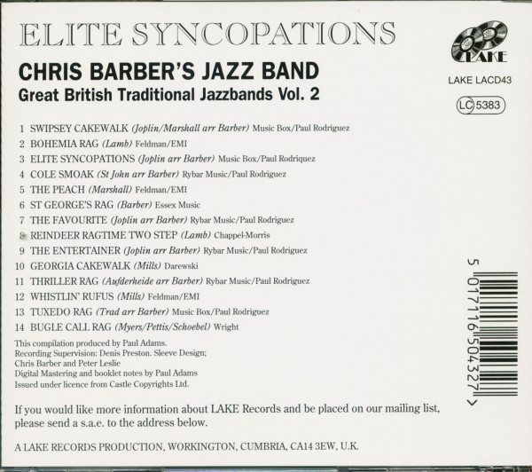 Elite Syncopations - Great British Traditional Jazzbands Vol.2 (CD)