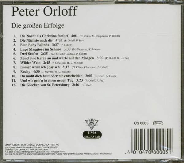 3. Bild von Peter Orloff: Die Großen Erfolge (CD)