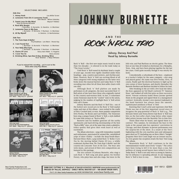 Johnny Burnette & The Rock & Roll Trio ( LP, 180g Vinyl)
