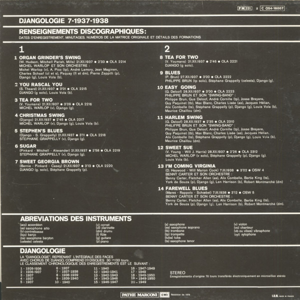 Djangologie 7 (1937-1938) (LP)