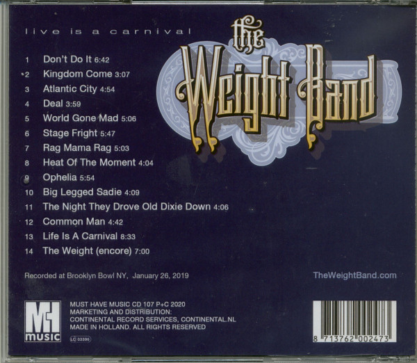 3. Bild von The Weight Band: Live Is A Carnival (Brooklyn Bowl NY, 2019) (CD)
