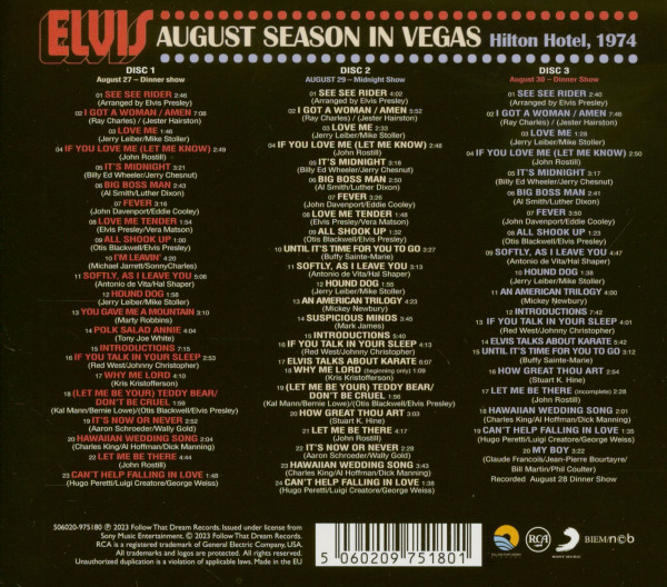 Elvis: August Season In Vegas 1974 (3-CD)