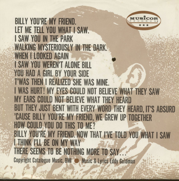 Billy You're My Friend - Lonely Drifter (7inch, 45rpm, PS)