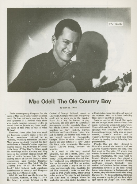 Mac Odell's Seven Seven Nashville Session (LP)