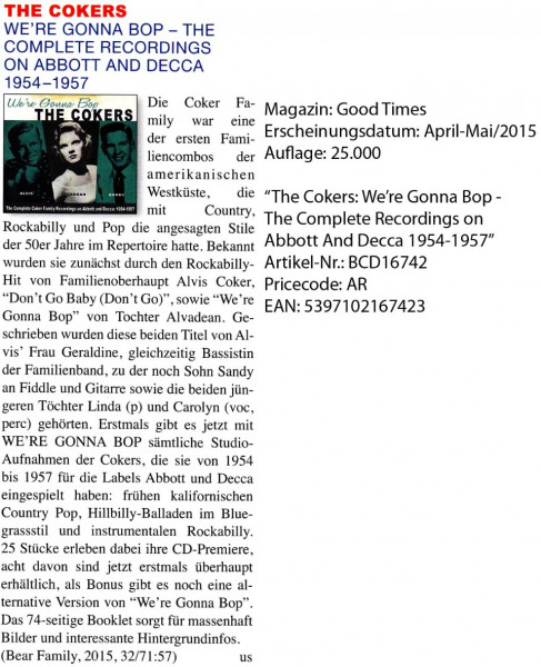 The-Cokers_Good-Times_April-Mai-2015