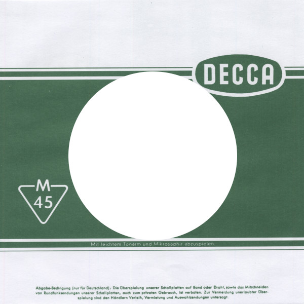 (10) Decca - 45rpm record sleeve - 7inch Single Cover
