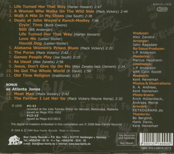 Live At The Alabama Women's Prison, plus (CD)