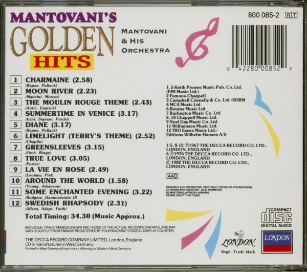 Mantovani's Golden Hits (CD)
