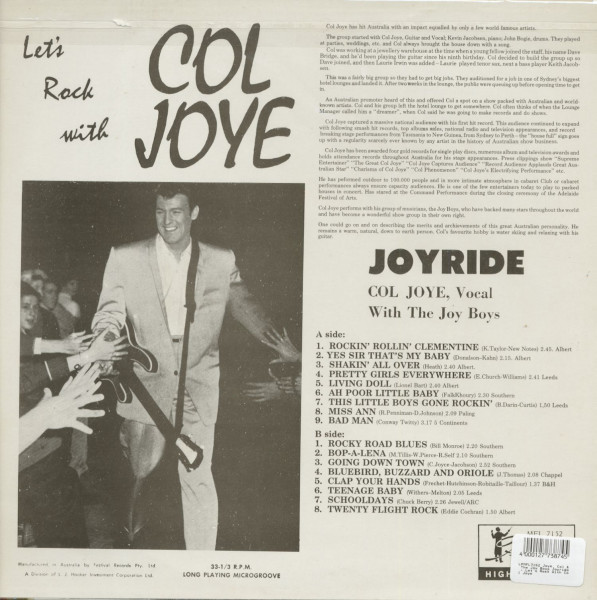 Joyride - Let's Rock With Col Joye (LP)