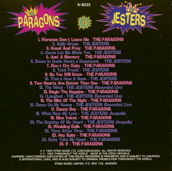 The Paragons vs. The Jesters - War (Battle Of The Groups) (CD)