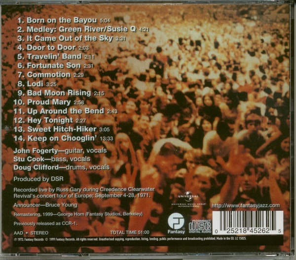 3. Bild von Creedence Clearwater Revival: Live In Europe 1971 (CD)