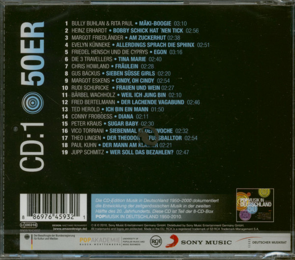 3. Bild von Various: Popmusik In Deutschland 1950-2010 - 50er Jahre Schlager & Rock´N Roll (CD)