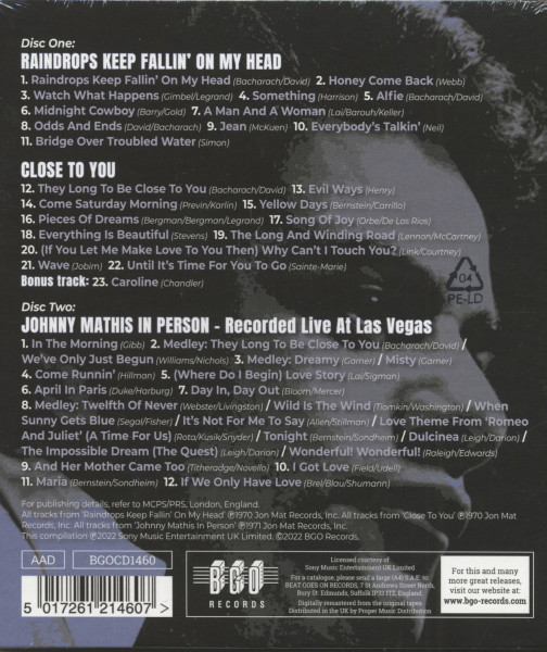 Raindrops Keep Fallin' On My Head -Close to You - In Person (2-CD)