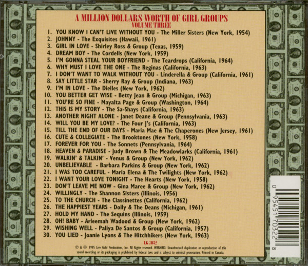 A Million Dollars Worth Of Girl Groups Vol.3 (CD)