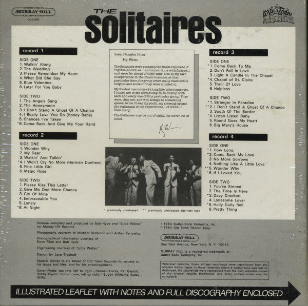 The Solitaires - For Collectors Only (4-LP Box)