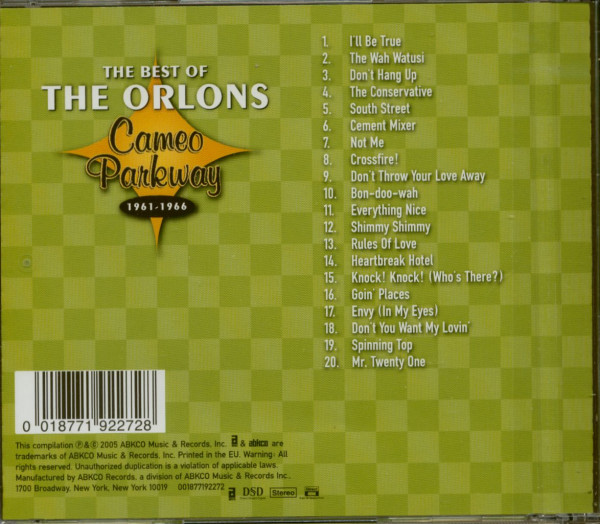 The Best Of The Orlons - Cameo Parkway 1961-1966 (CD)