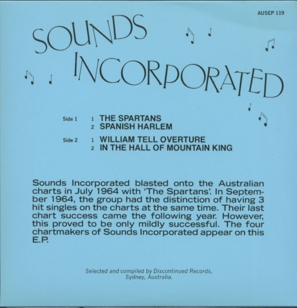 Sounds Incorporated (EP, Australian 7inch EP Series, 45rpm, PS, SC)